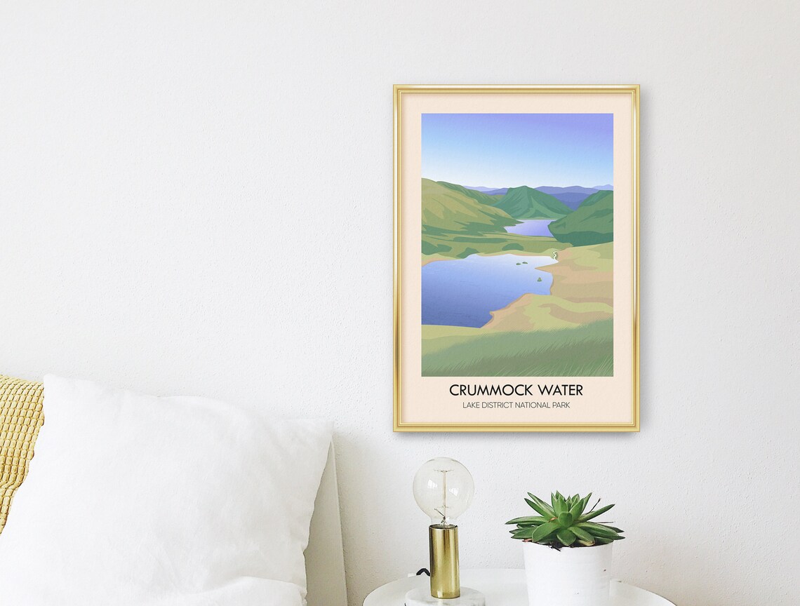 Crummock Water Lake District National Park Fells and Shoreline Hiking Poster - Image 2