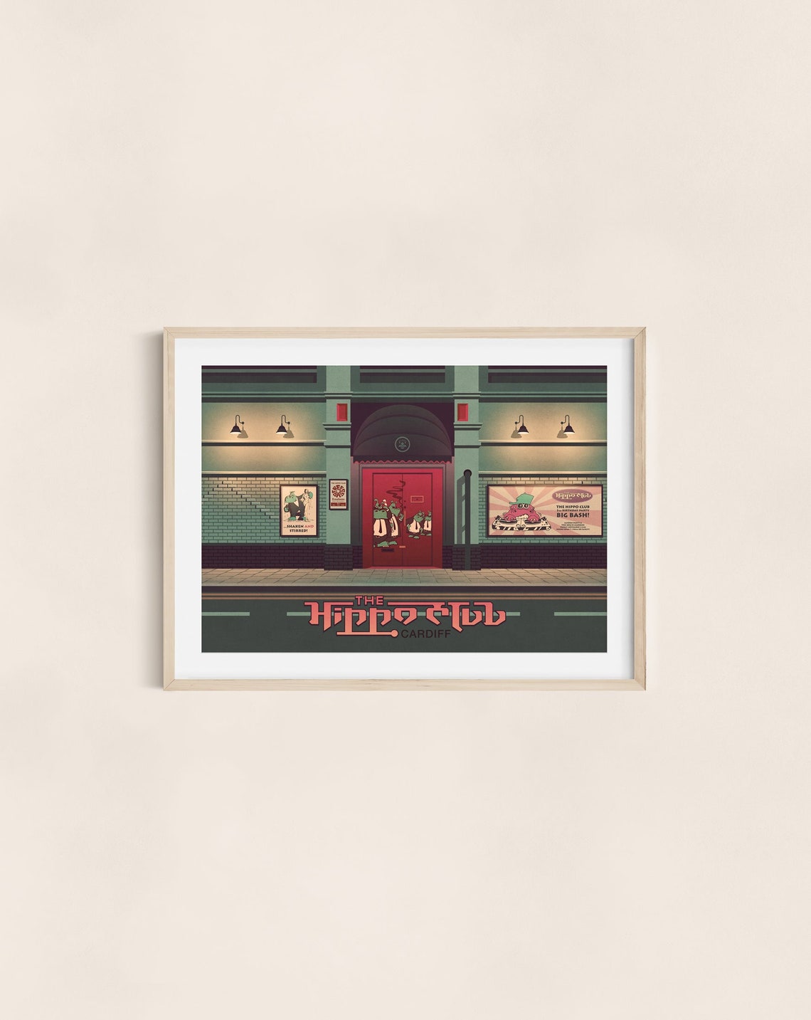The Hippo Club Cardiff Travel Poster Cardiff Nightclub Wales Travel Print Iconic Venue Architecture 90s Rave Penarth Road Clubbing Uk - Image 3