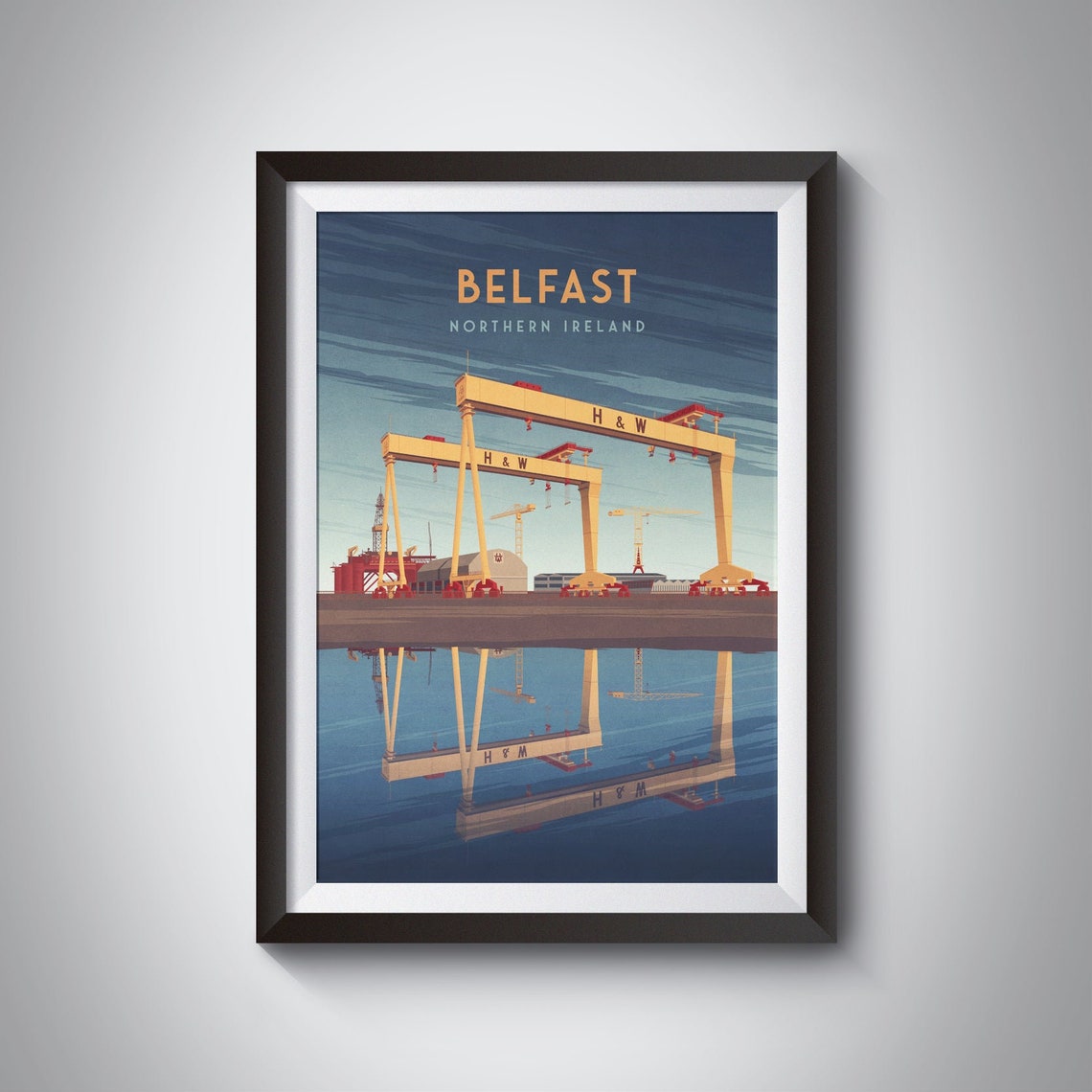 Belfast Samson and Goliath Harland Wolff Shipyard Cranes Poster