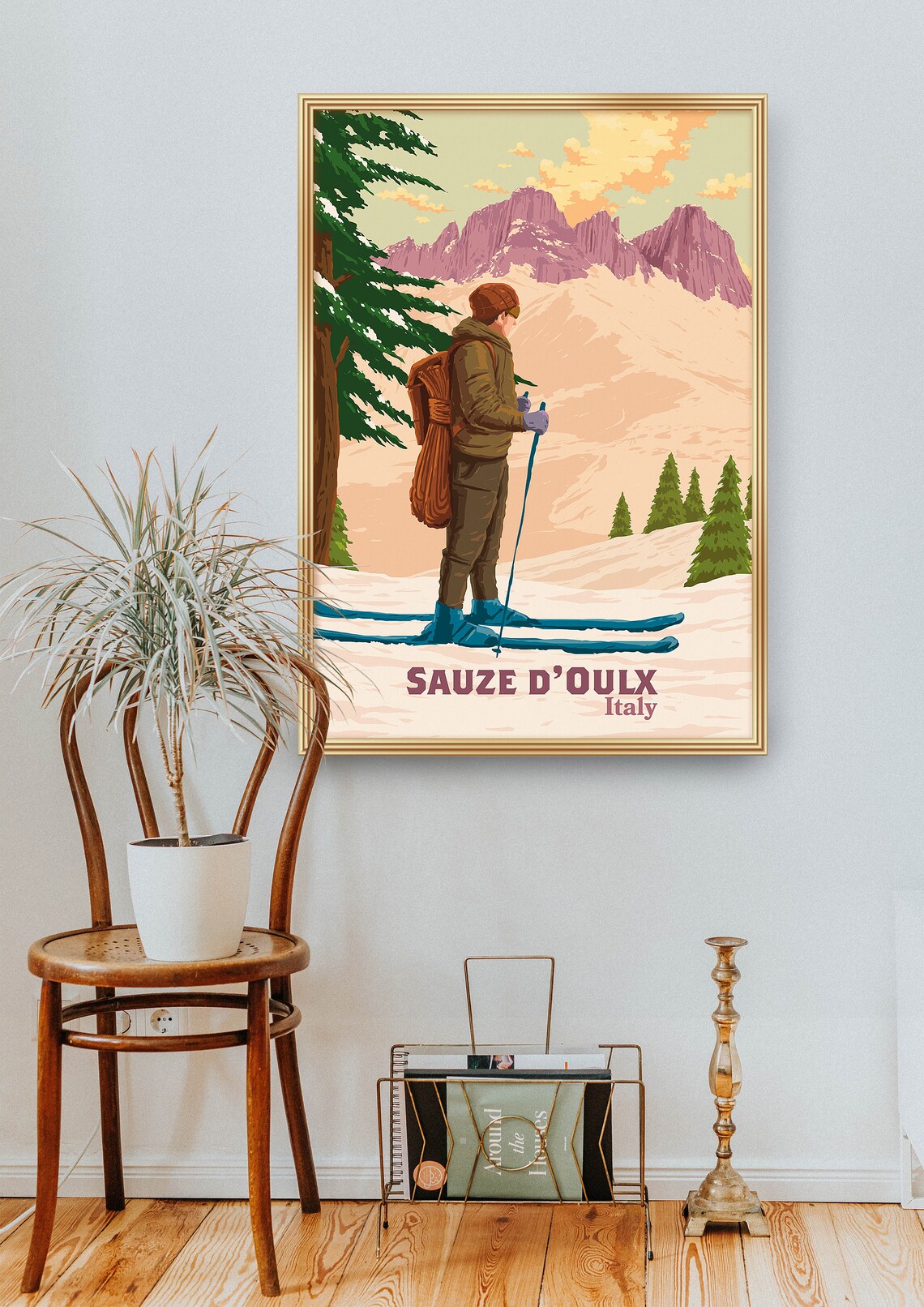 Sauze Doulx Vintage Ski Resort Travel Poster - Image 2