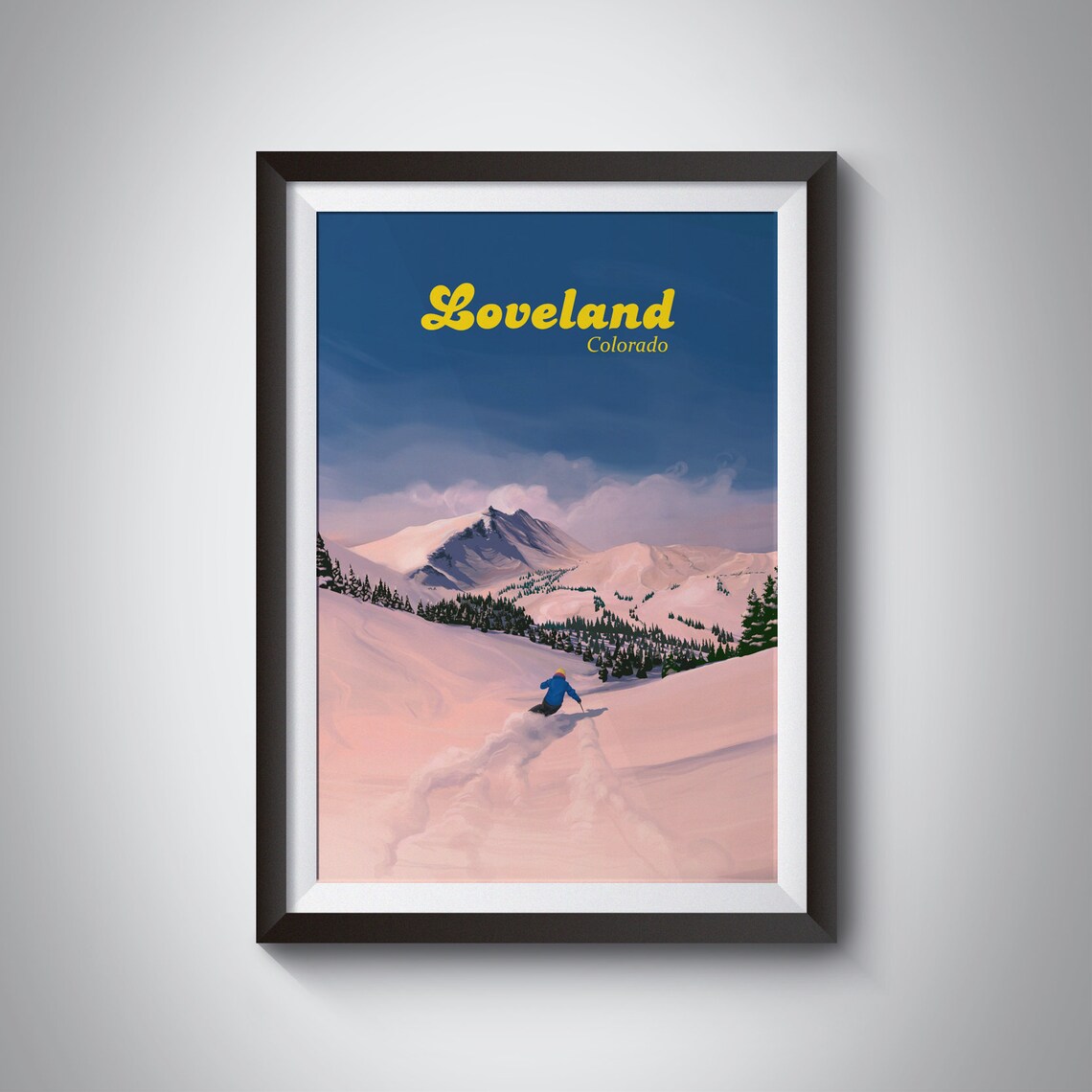 Loveland Ski Resort Retro Travel Poster, Colorado