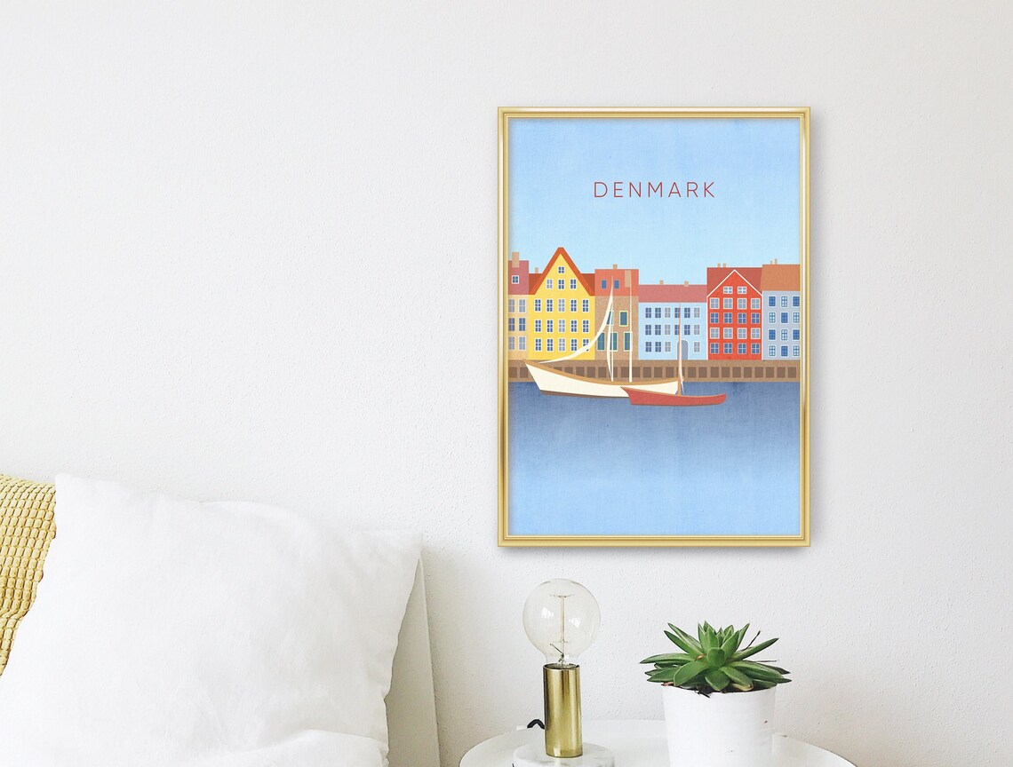 Denmark Copenhagen Nyhavn Harbour Colourful Houses Boats Poster - Image 3
