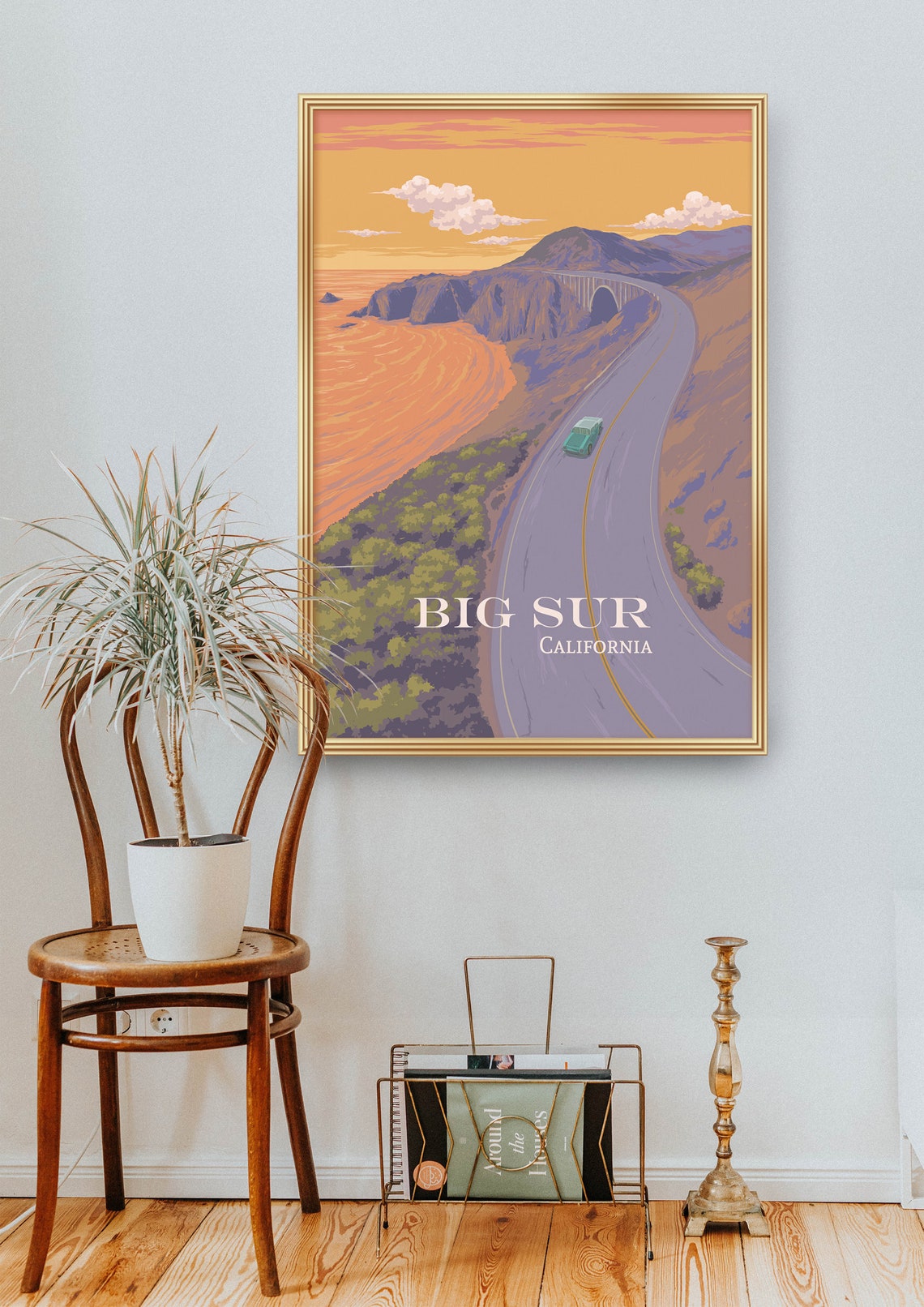 Big Sur California Pacific Coast Highway Sunset Travel Poster - Image 2