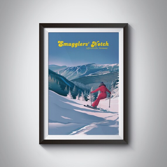 Smugglers Notch Vermont Vintage Travel Poster