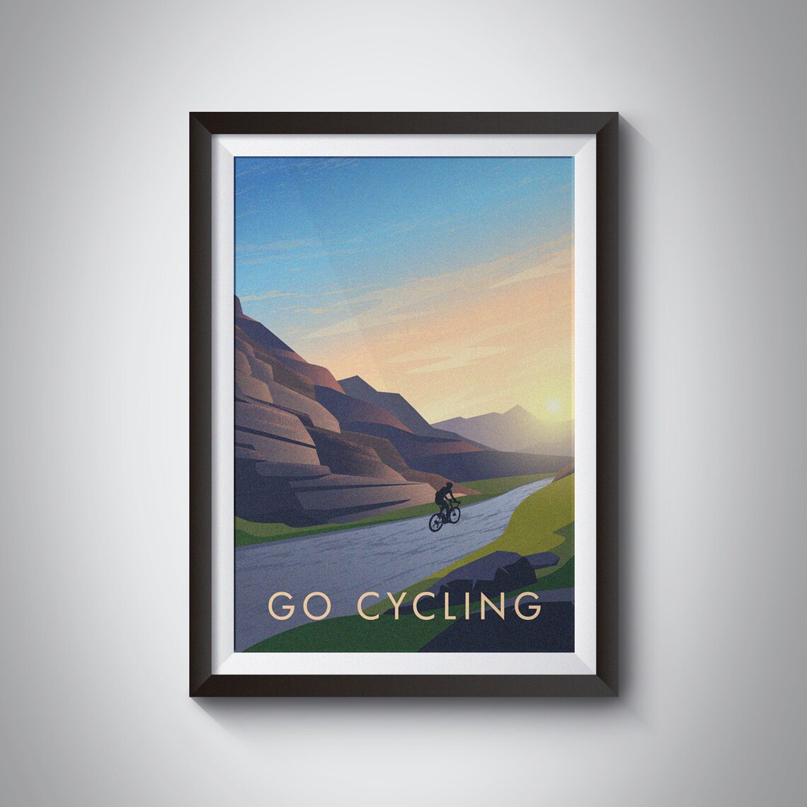 Go Cycling Vintage Travel Poster, Bicycle Adventure