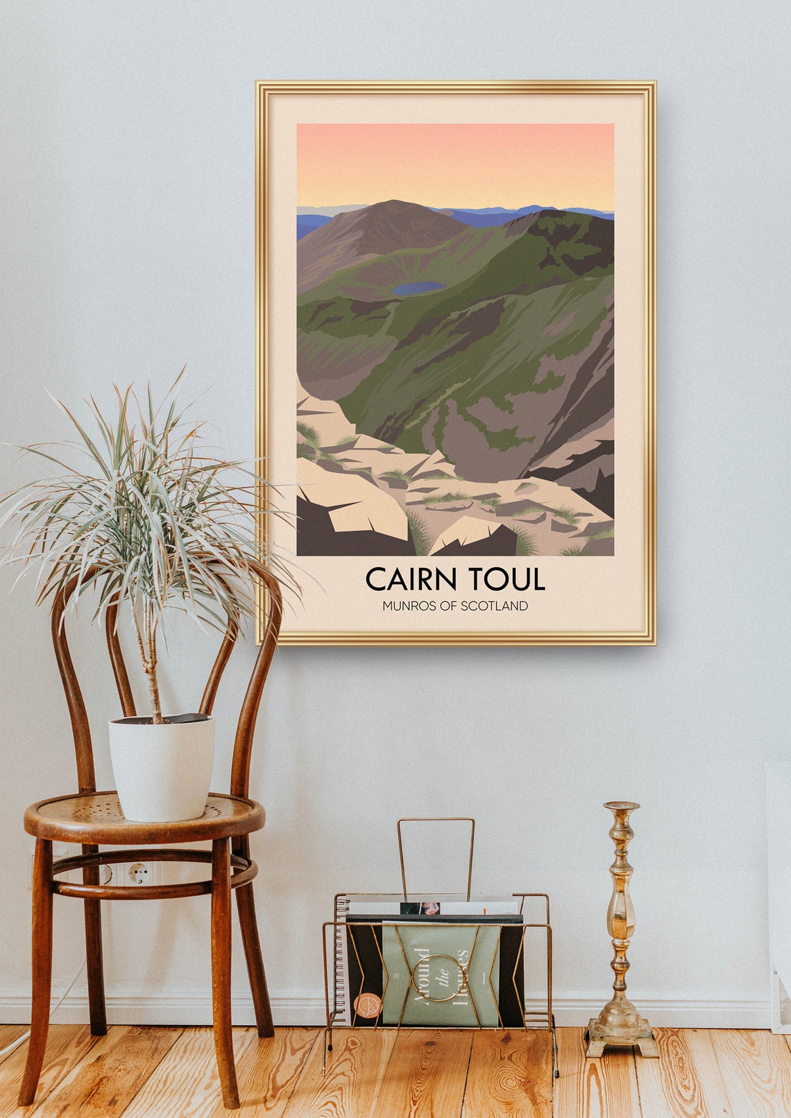 Cairn Toul Munros Of Scotland Travel Poster Cairngorms Lairig Ghru Bealach Vintage Travel Print Hiking Gift Scottish Highlands Retro - Image 2