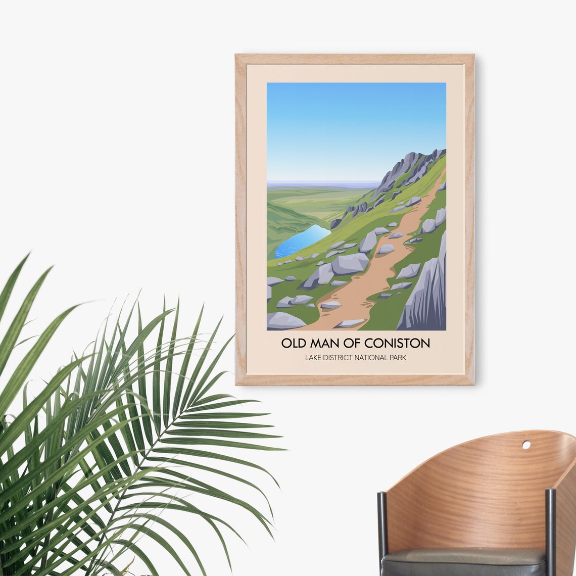 Old Man Of Coniston Poster Lake District National Park Cumbria Furness Fells Fell Walking Hiking Vintage Travel Print National Park - Image 3