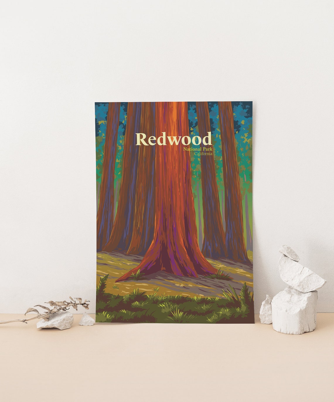Redwood National Park Giant Tree Trunk Forest Closeup Poster - Image 4