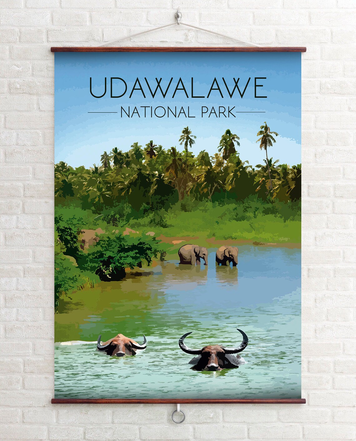 Udawalawe National Park Travel Poster, Sri Lanka - Image 3
