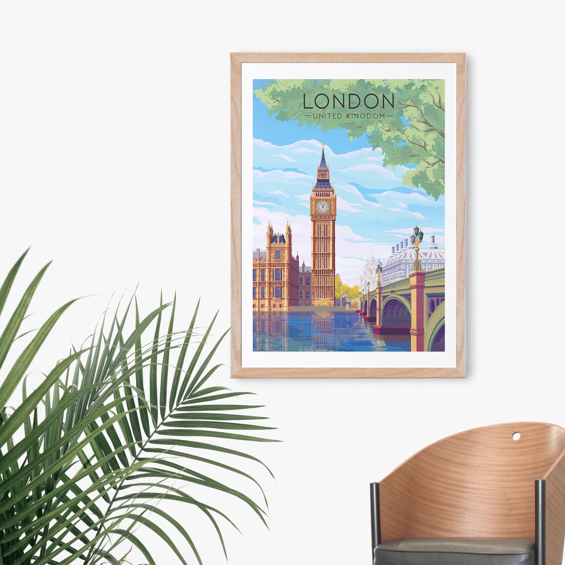London Travel Poster, Big Ben and Parliament - Image 3
