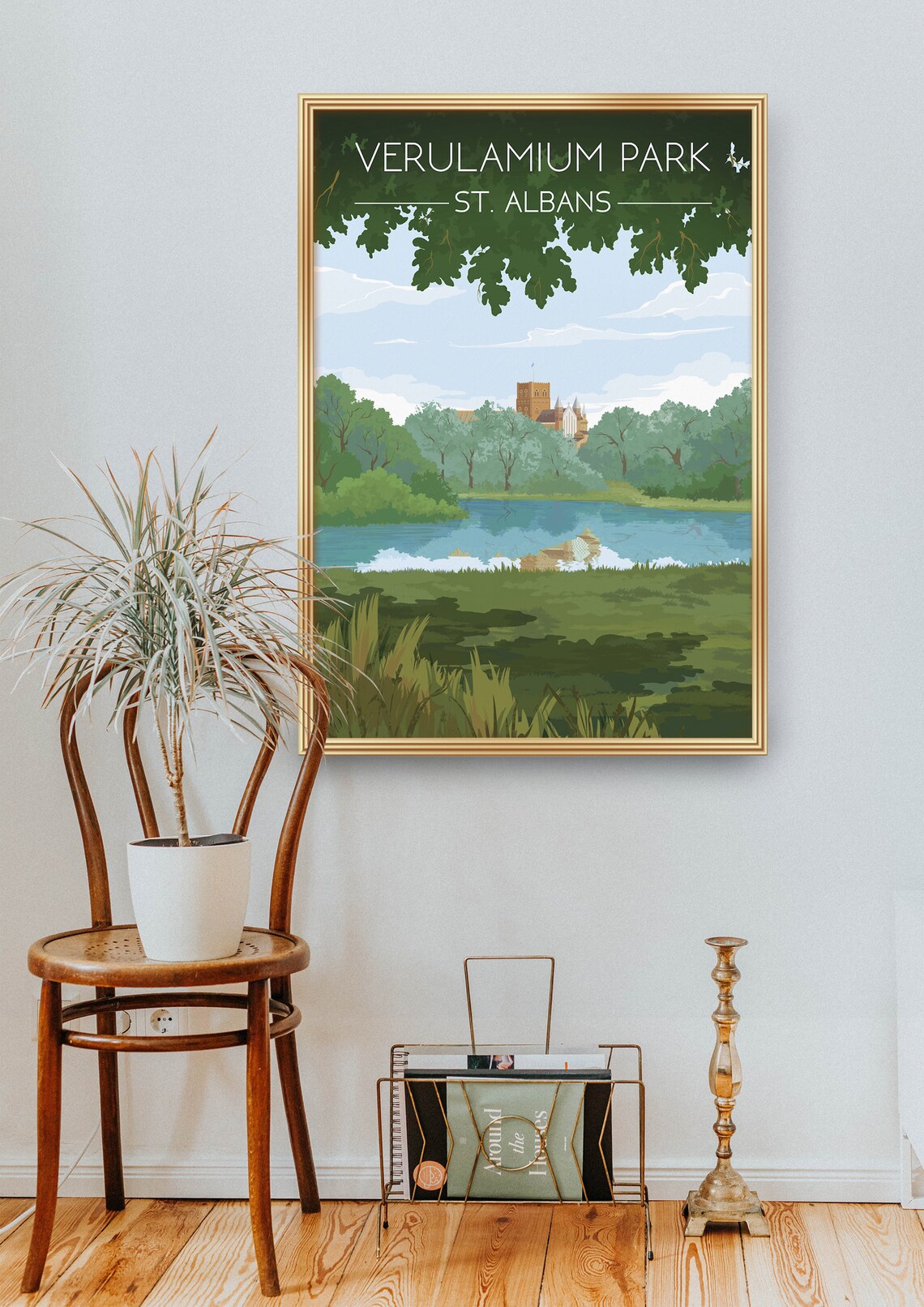 Verulamium Park St Albans Vintage Travel Poster - Image 2