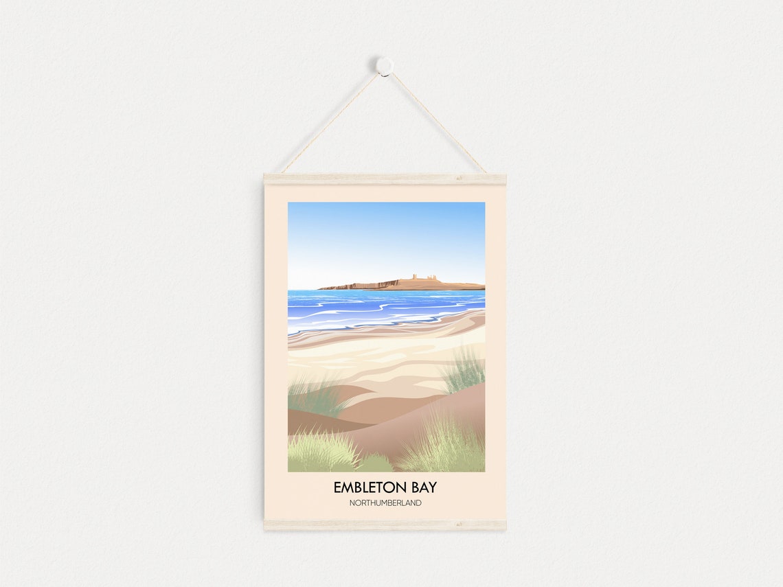 Embleton Bay Northumberland Sandy Beach Dunes Poster Dunstanburgh Castle Coast - Image 4