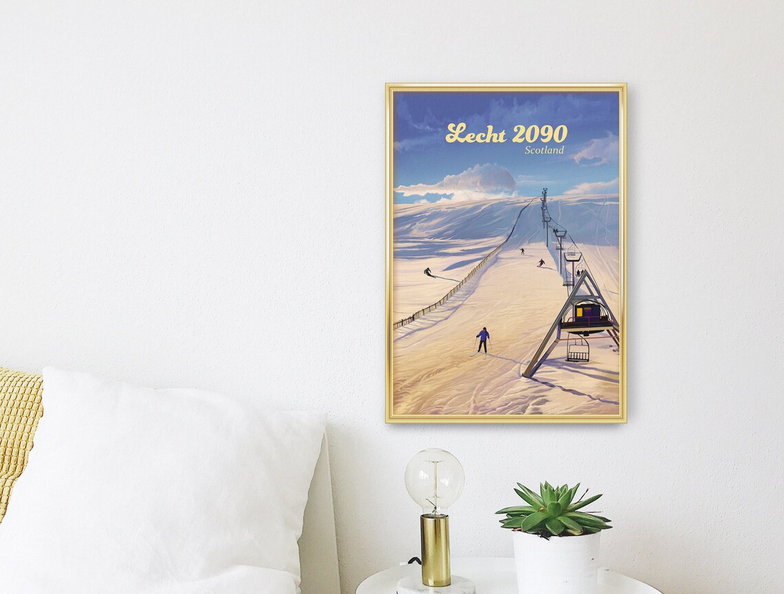 Lecht 2090 Ski Resort, Scottish Highlands Travel Poster - Image 3