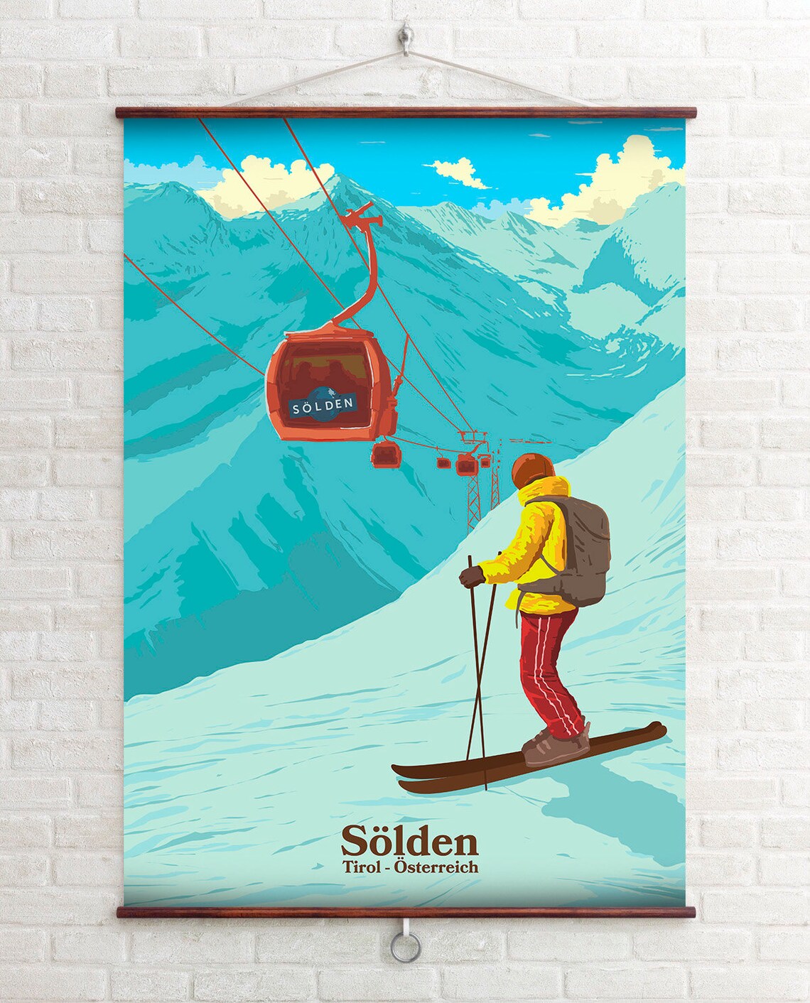 Solden Ski Resort Vintage Travel Poster, Austria - Image 4