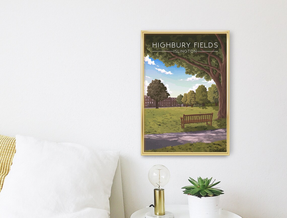 Highbury Fields London Park Travel Poster Print - Image 3
