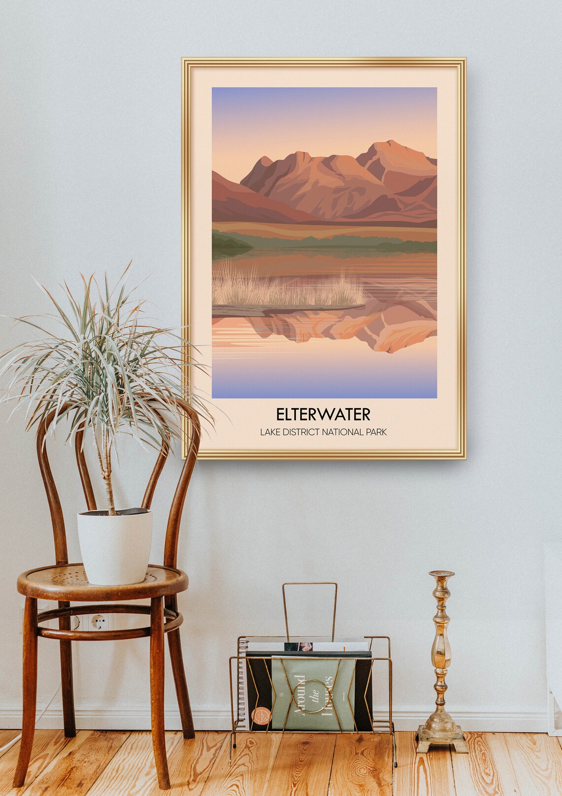 Elterwater Lake District National Park Sunset Fell Travel Poster - Image 2