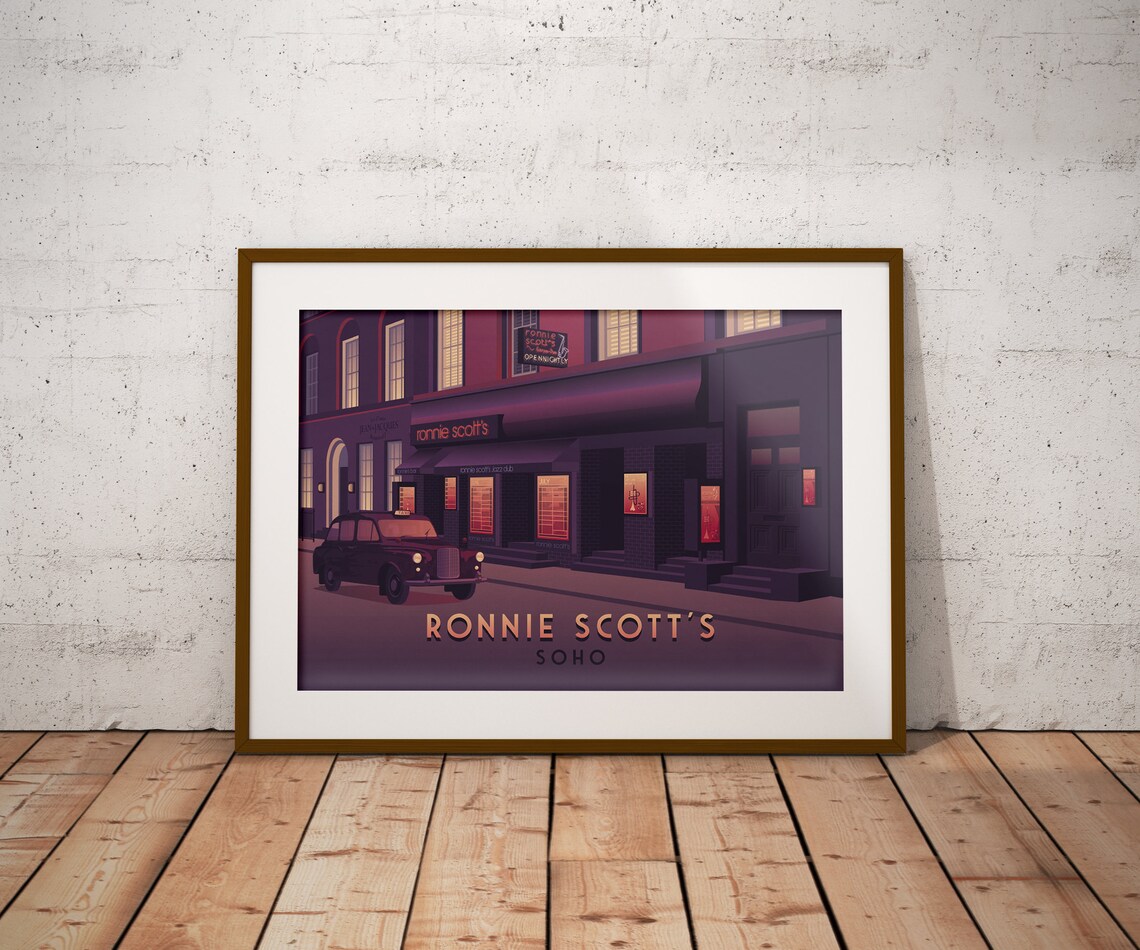 Ronnie Scotts Soho London Travel Poster, Retro Art Print - Image 4