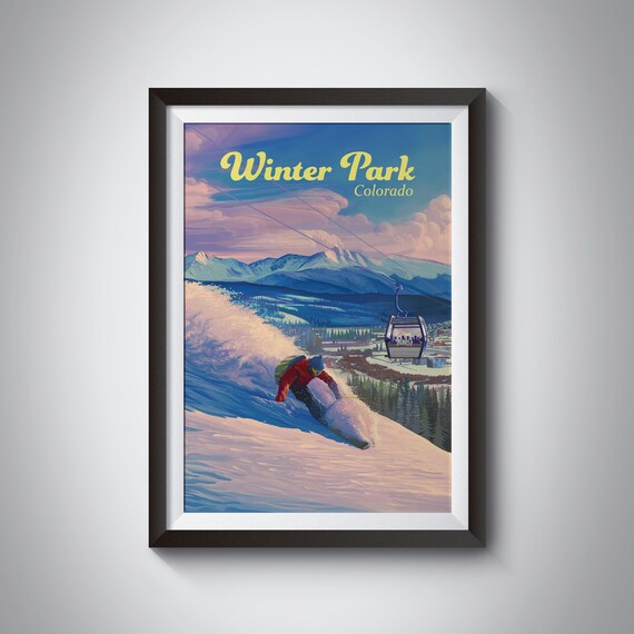 Winter Park Ski Resort Vintage Travel Poster