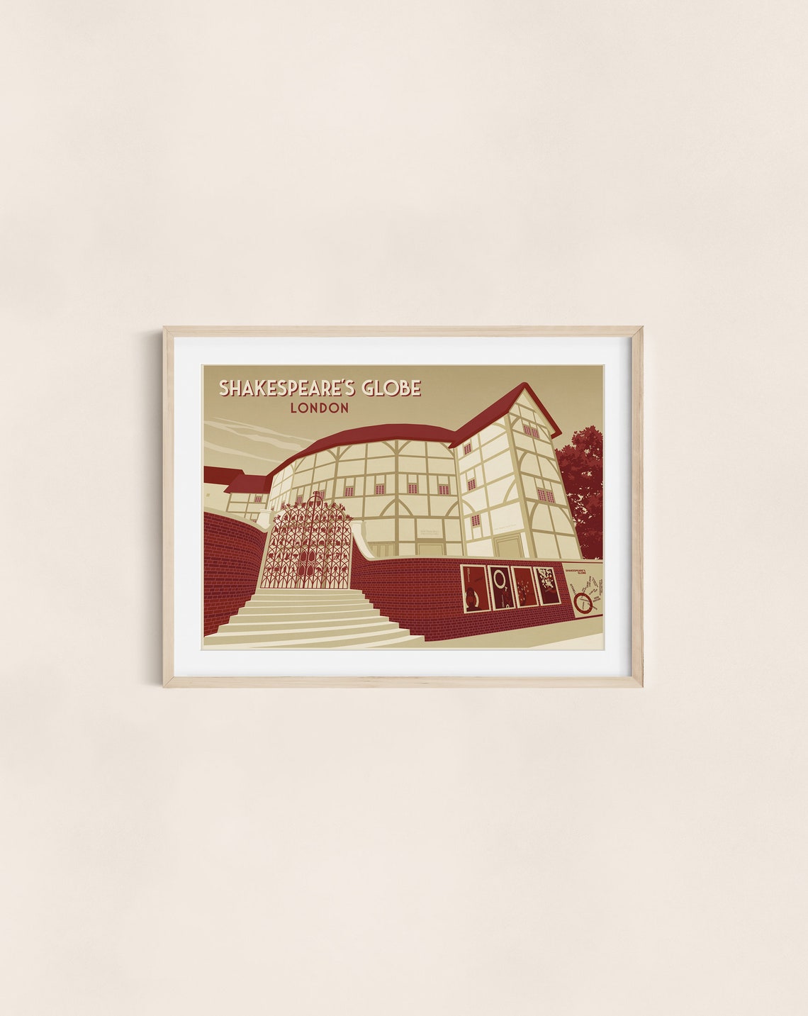Shakespeare's Globe Theatre London Tudor Playhouse Travel Poster - Image 2
