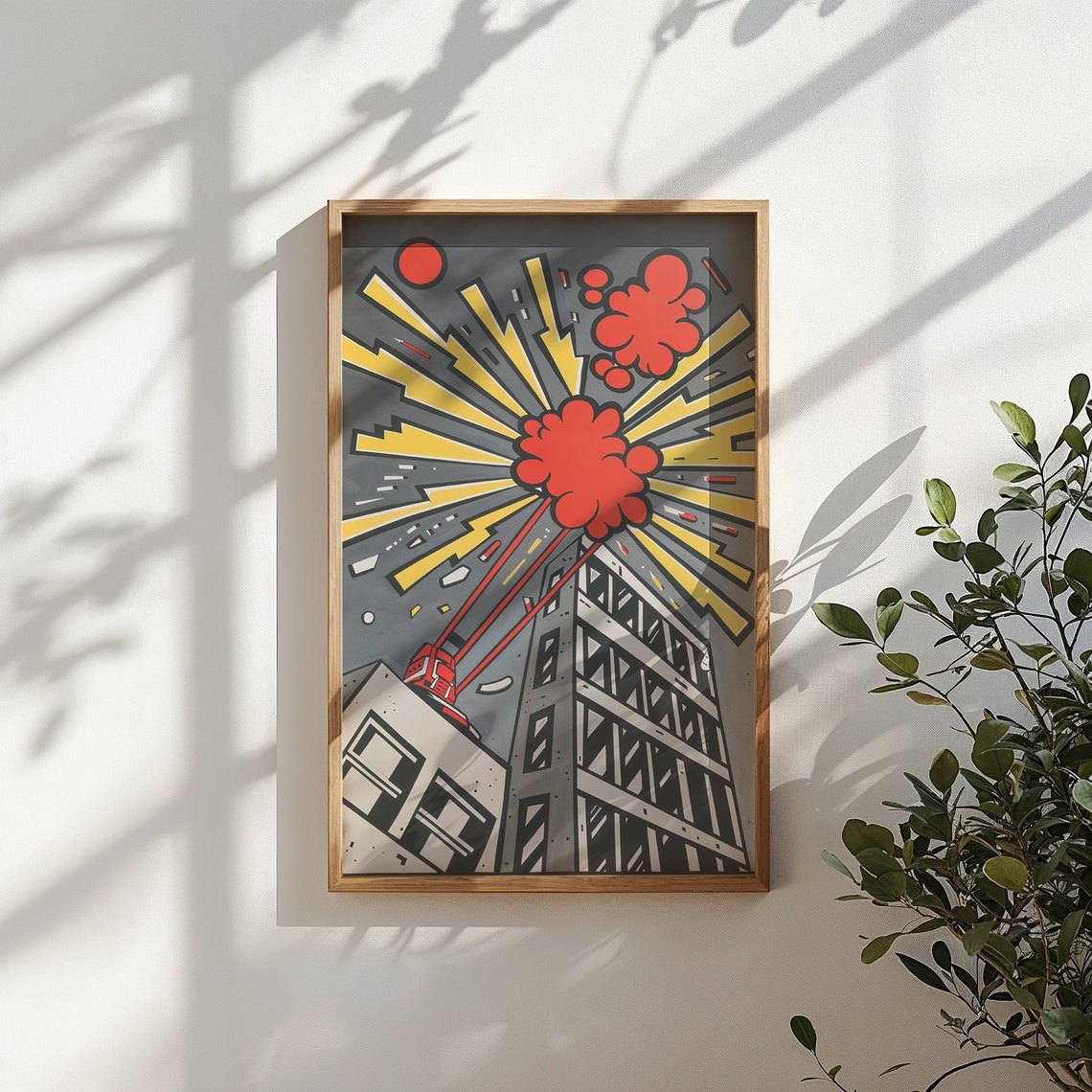 Pop Art City Explosion Comic Bold Skyscraper Boom Wall Poster - Image 5
