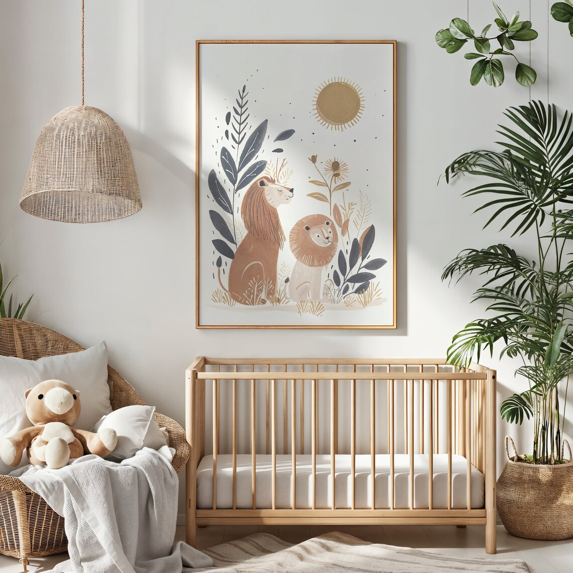 Lion Nursery Art Print, Safari Jungle Wall Decor - Image 2