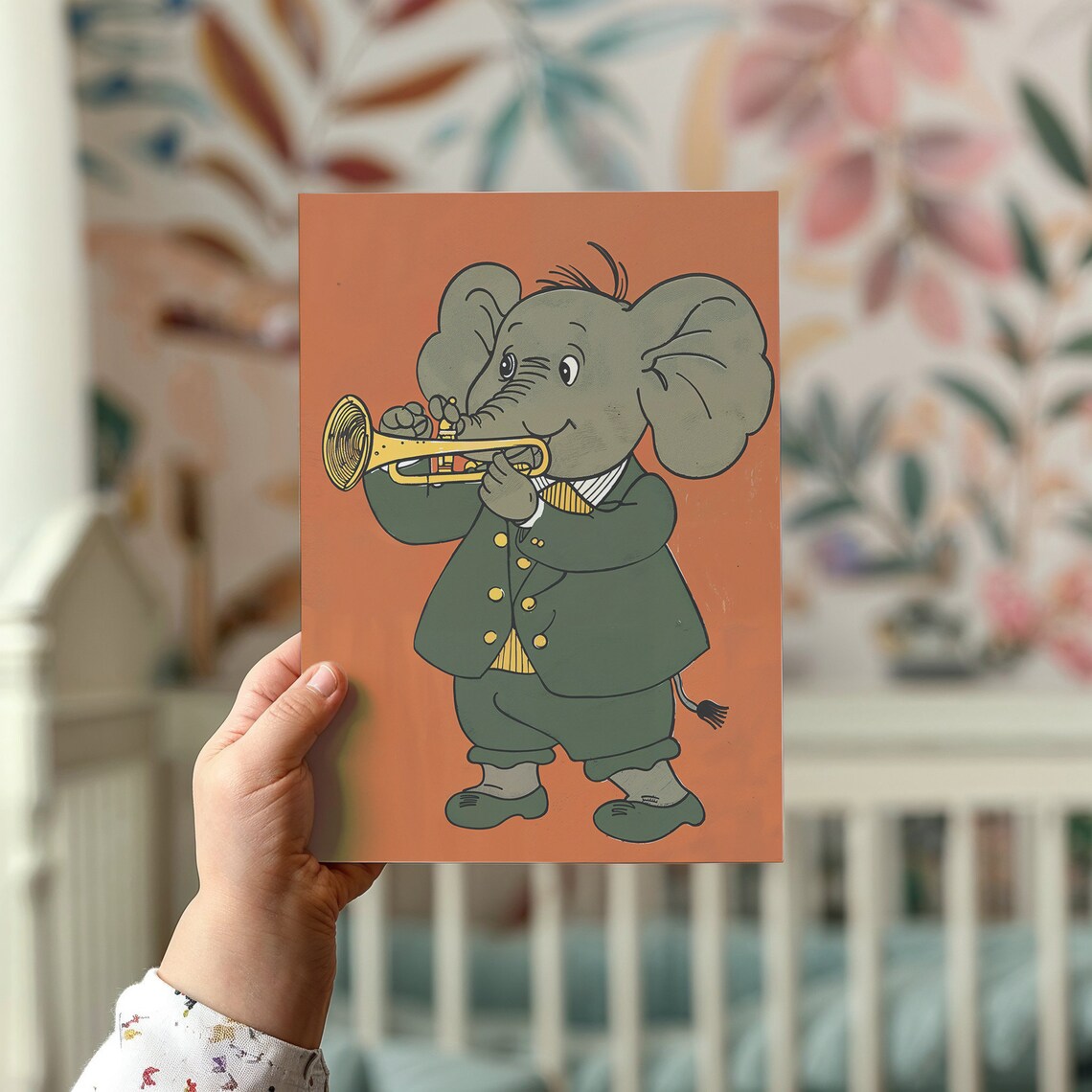 Elephant Musician Nursery Art Print, Kids Room - Image 2