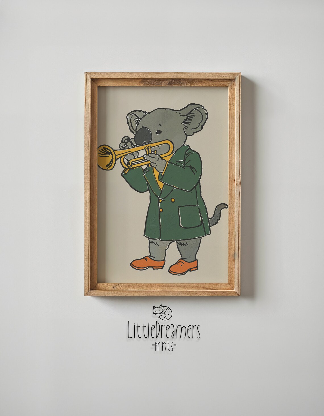 Koala Playing Gold Trumpet Green Suit Kids Music Room Wall Poster - Image 6