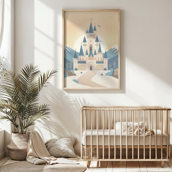 Enchanted Castle Print Nursery Wall Art Kids Fairy Tale Poster Fantasy Decor Magical Kingdom Artwork Gift Child Room Decor