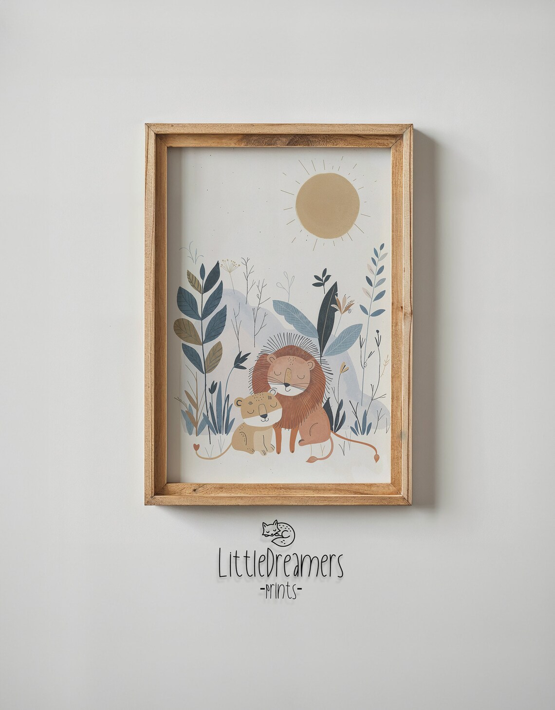 Lion Family Print Safari Nursery Wall Art Kids Room Decor Baby Lion Poster Nursery Art Sun And Flora Neutral Tones Gift - Image 4