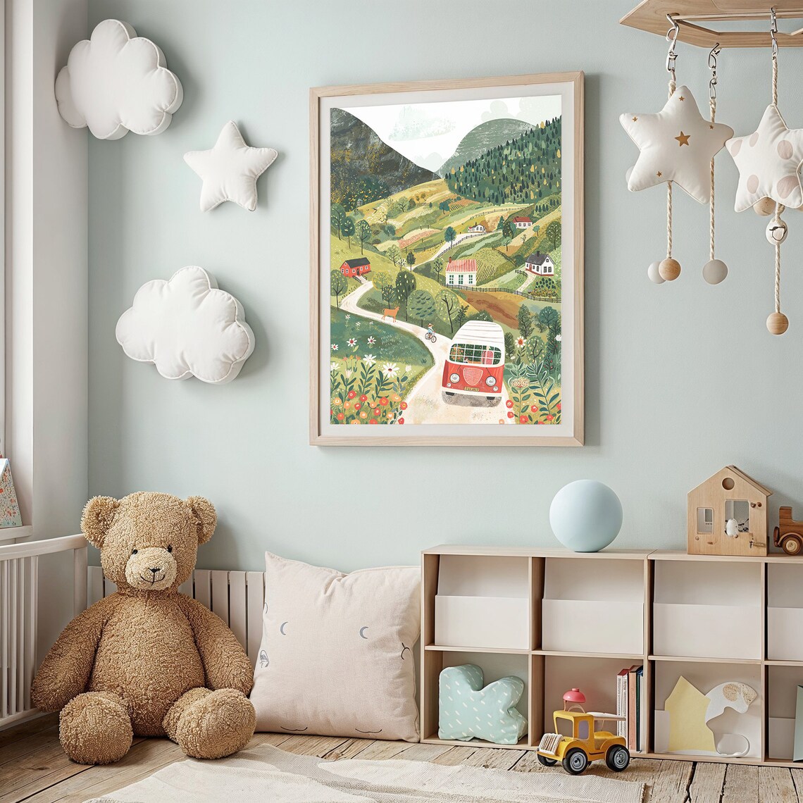 Playful Shapes Nature Scenery Nursery Art Print - Image 2