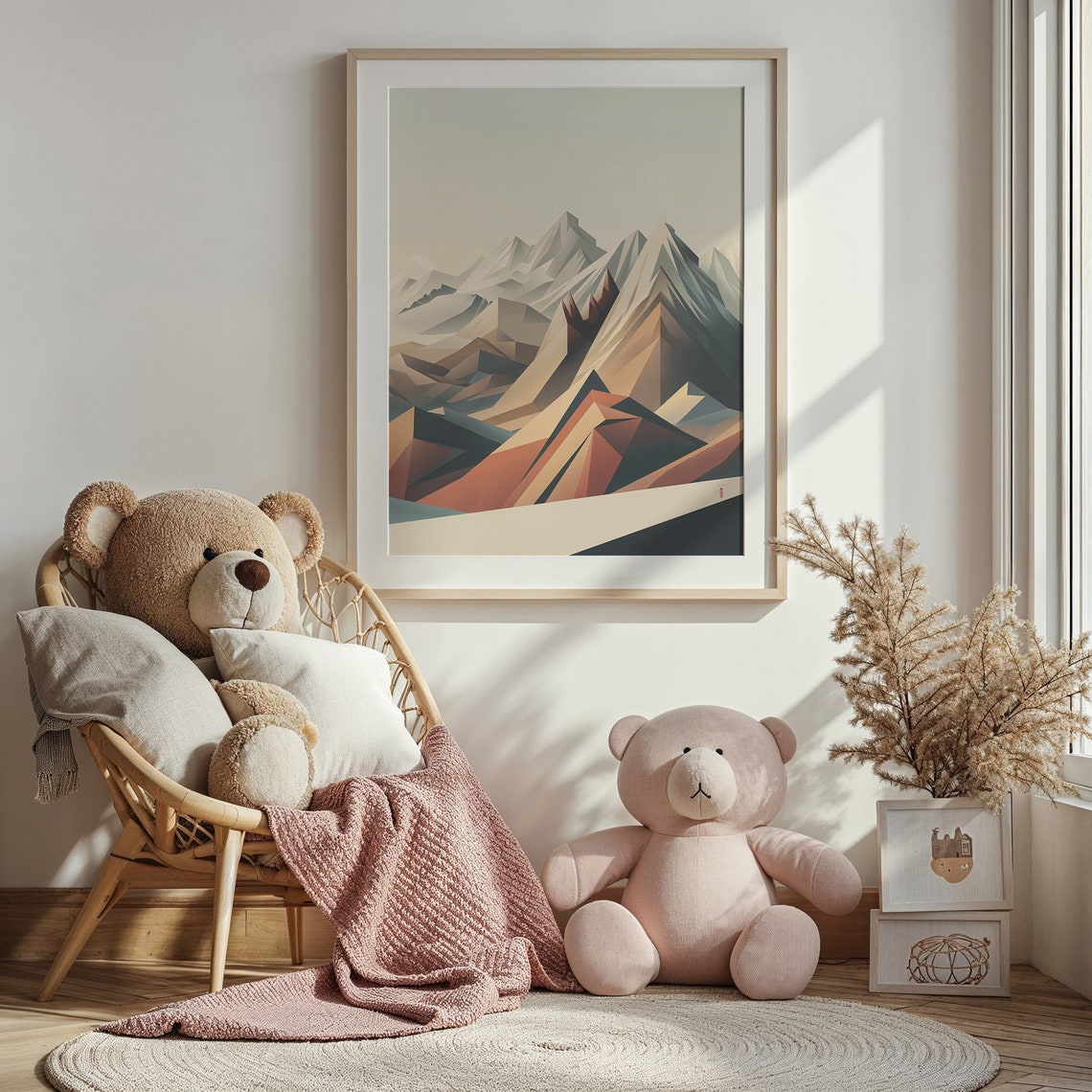 Abstract Geometric Mountain Range Earthy Warm Modern Wall Poster - Image 5