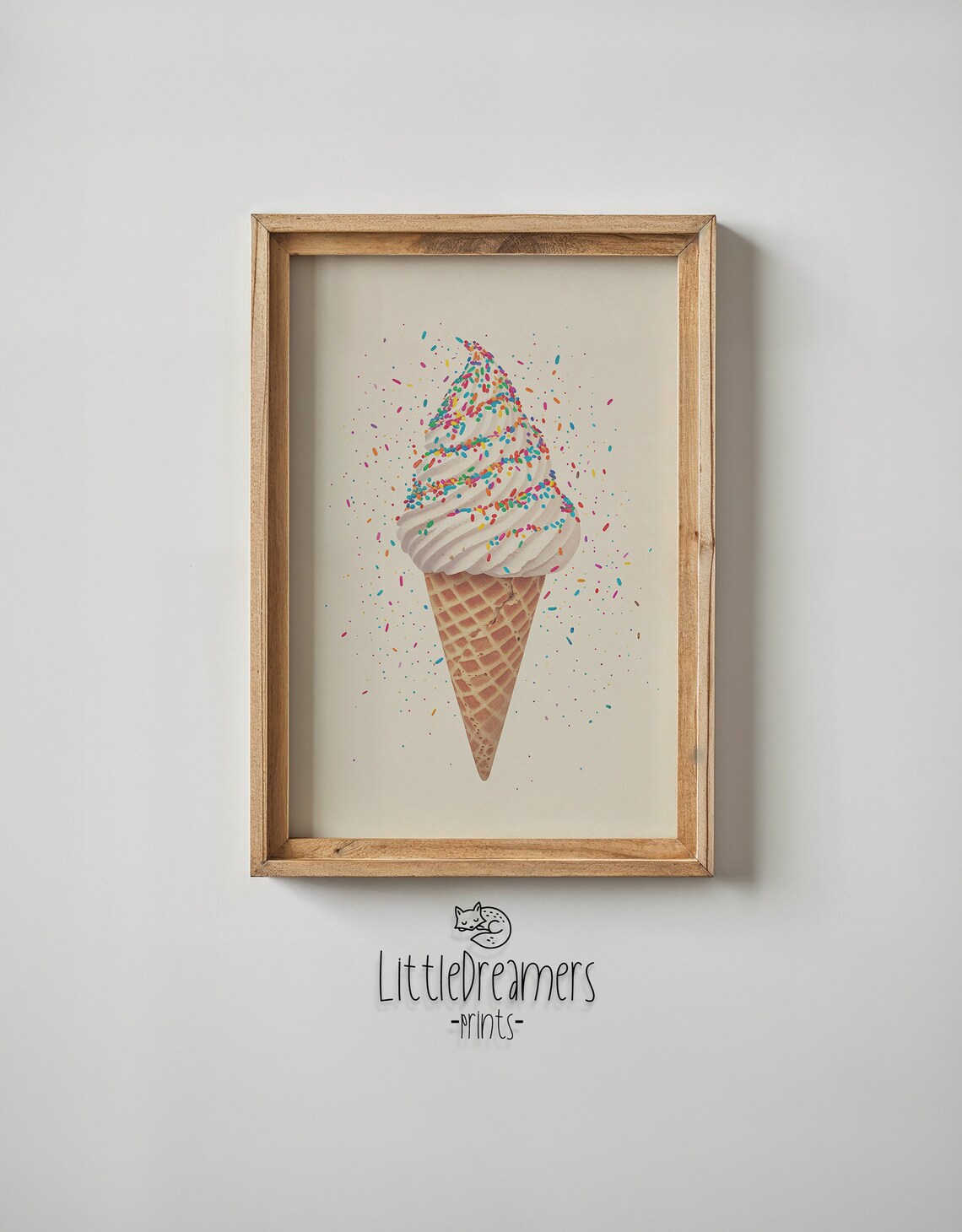 Ice Cream Cone Nursery Art Print, Kids Decor - Image 4