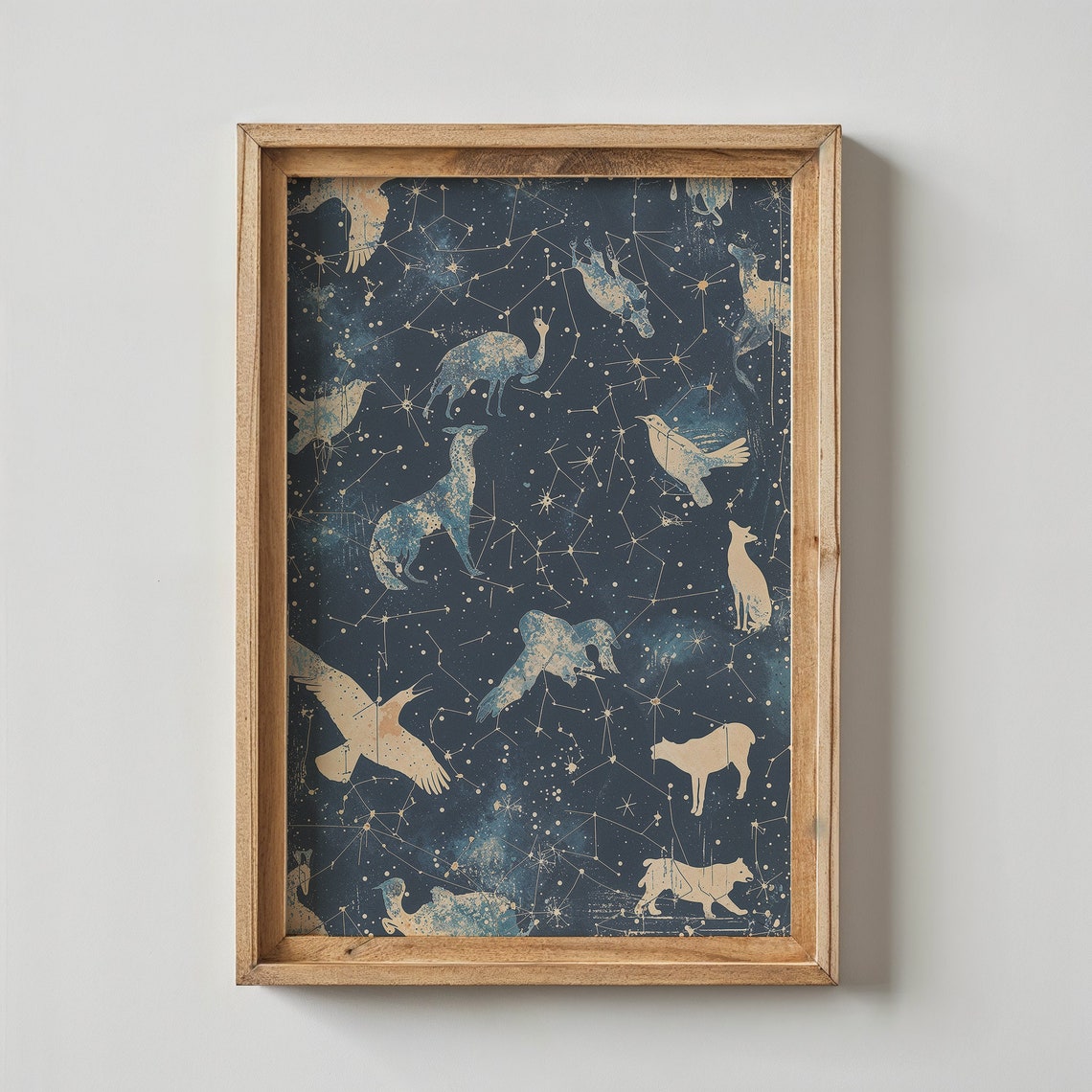 Celestial Animals Nursery Wall Art Kids Posters Decor Illustration Instant Starry Night Sky Background - Image 4