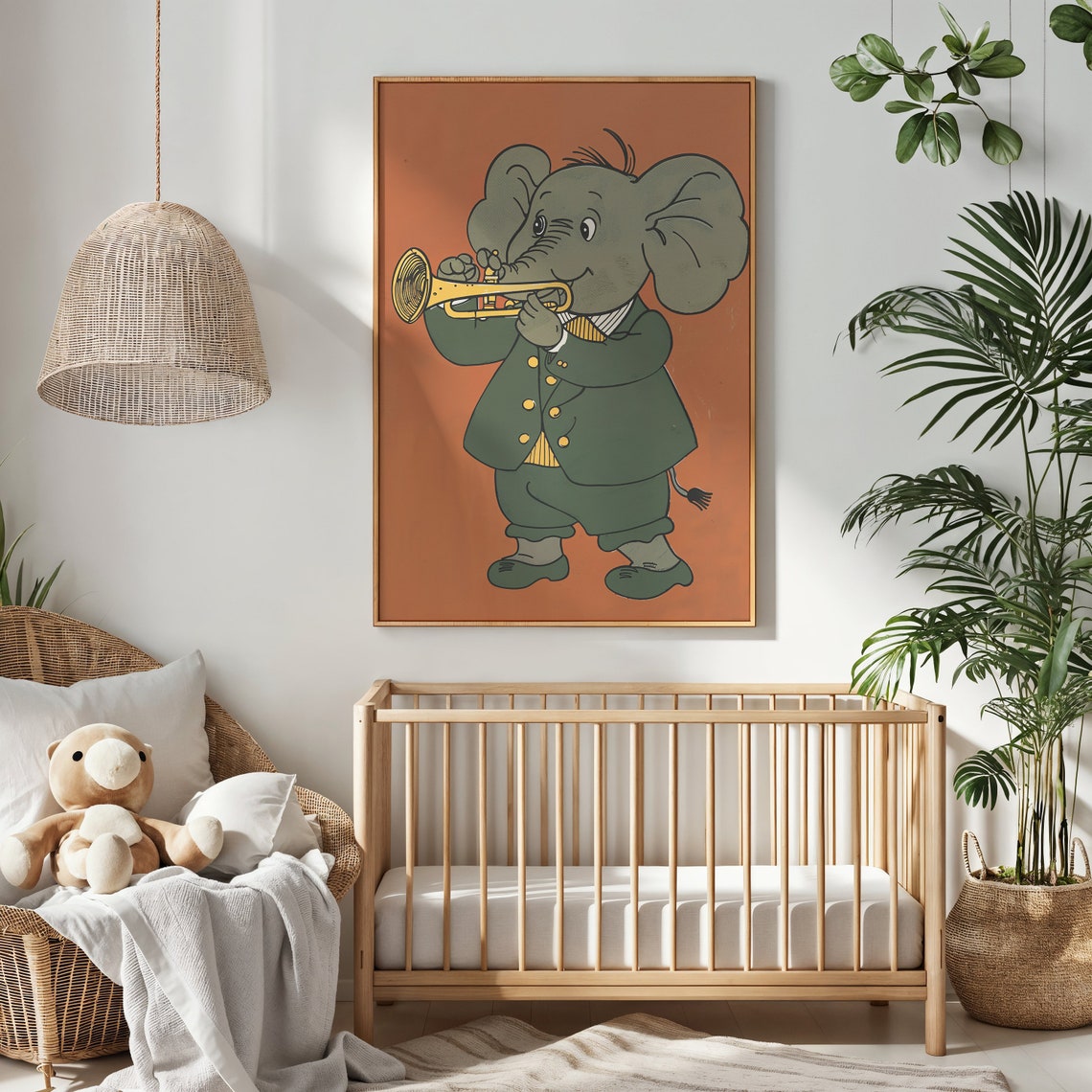 Elephant Musician Nursery Art Print, Kids Room - Image 4