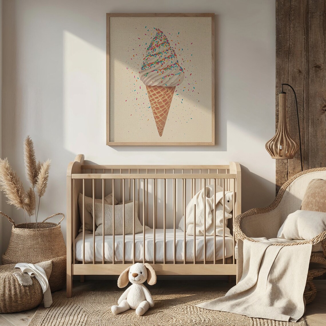 Ice Cream Cone Nursery Art Print, Kids Decor - Image 2