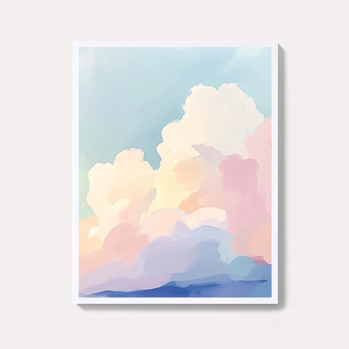Pastel Cloudscape Art Print Abstract Sky Watercolor