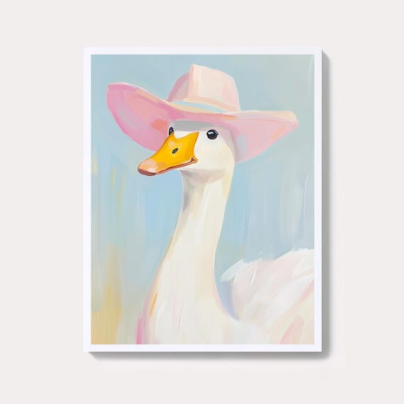 Cowboy Goose Nursery Print Western Animal Art