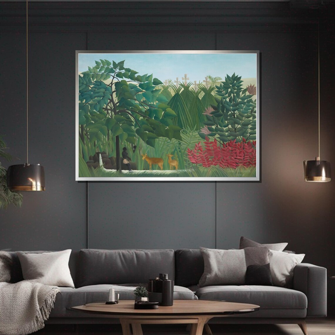 Henri Rousseau The Waterfall, Serene Jungle Landscape - Image 6