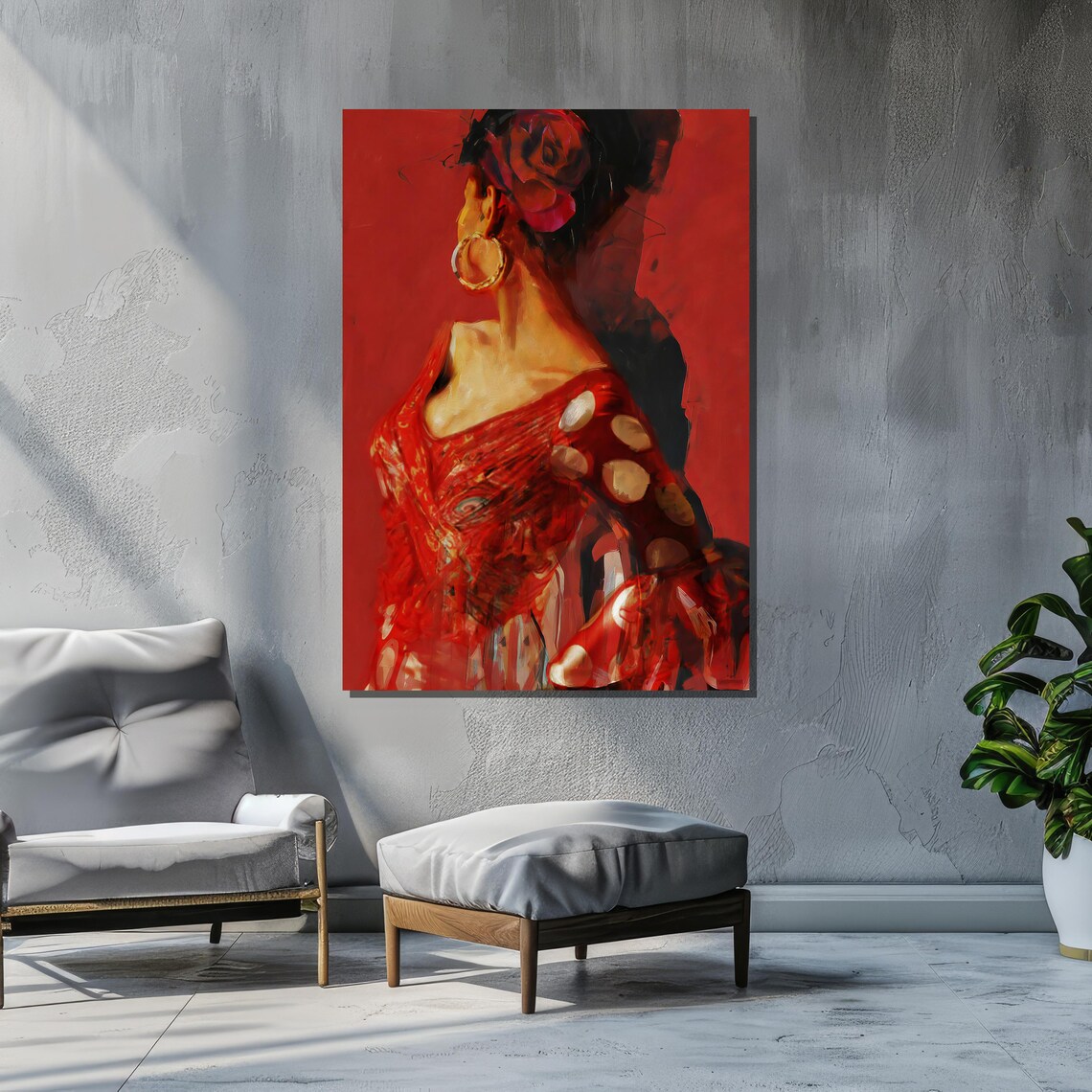 Flamenco Dancer In Red, Spanish Culture Art Print - Image 2
