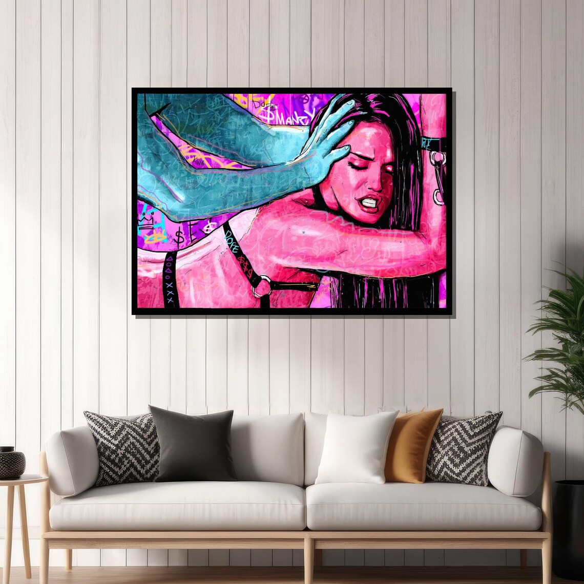 Bold Erotic Pop Art, Modern Bedroom Wall Art Print - Image 3