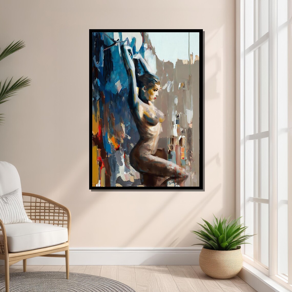 Abstract Nude Female, Bold Modern Impressionist Art Print - Image 5