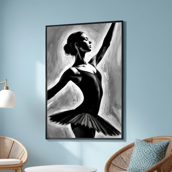 Black And White Ballerina Poster Print