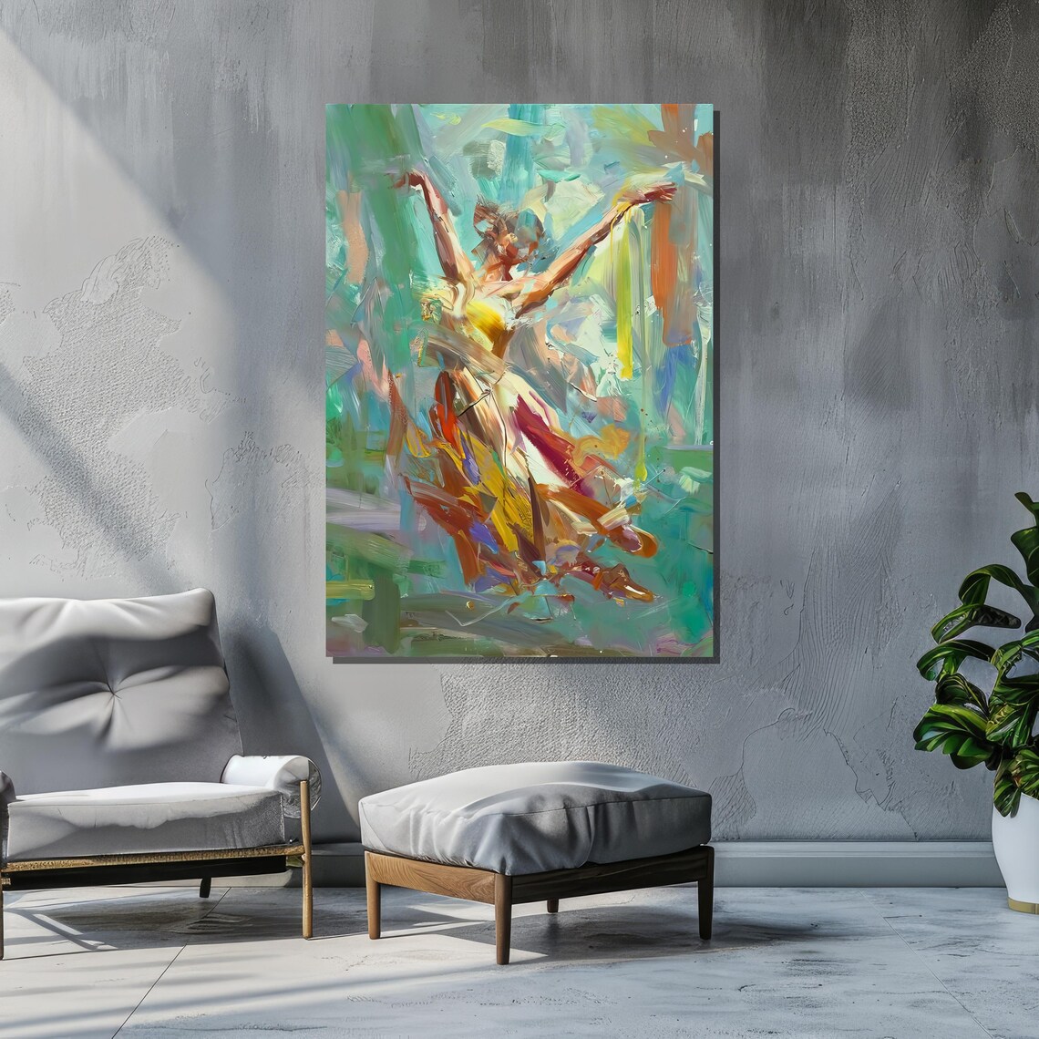 Abstract Dancer In Uplifting Motion, Expressionist Art - Image 6