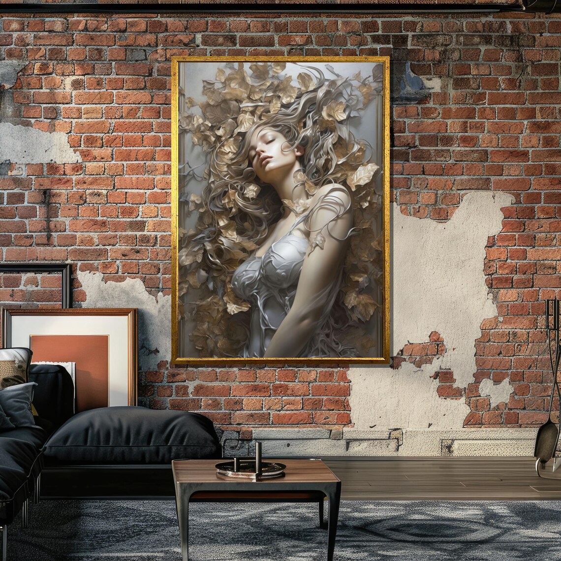 Dreamlike Woman With Flowing Hair, Surreal Fantasy Art Print - Image 6
