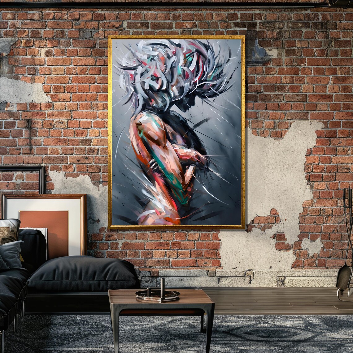Abstract Female Silhouette, Fluid Brushstroke Art Print - Image 6