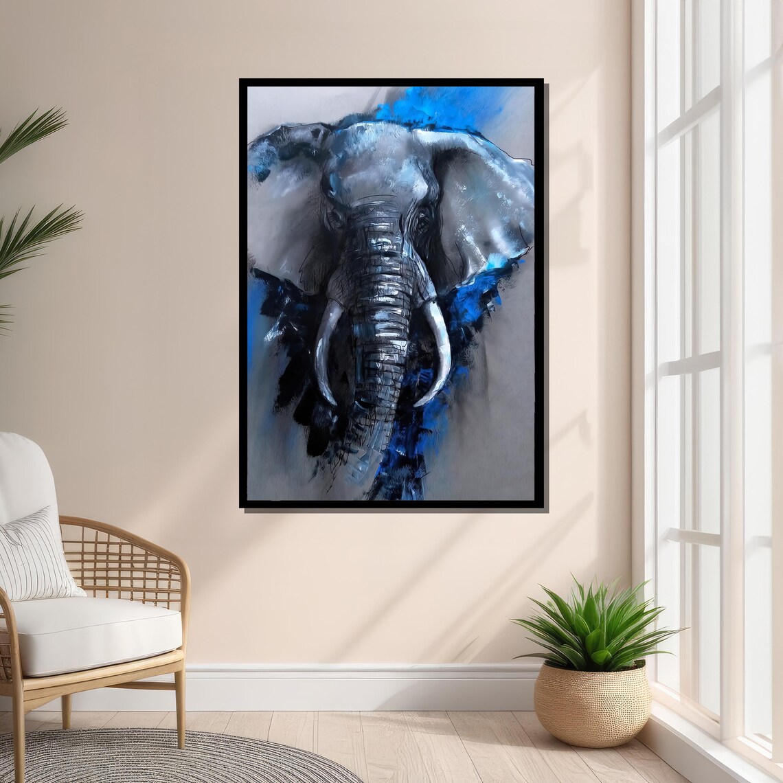 Abstract Elephant, Modern Wildlife Art Print - Image 2
