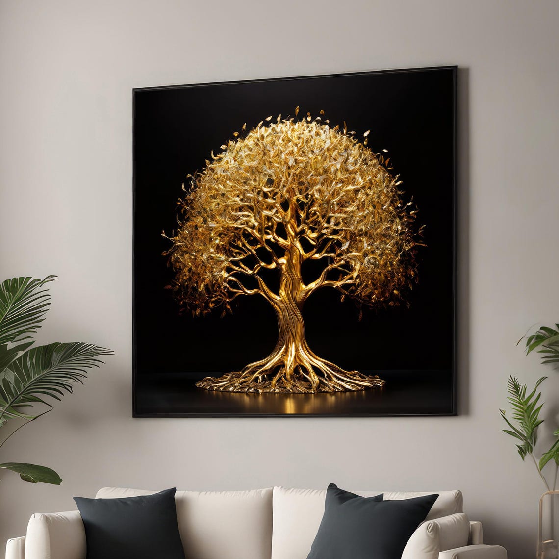Golden Tree Of Life Wall Art Print
