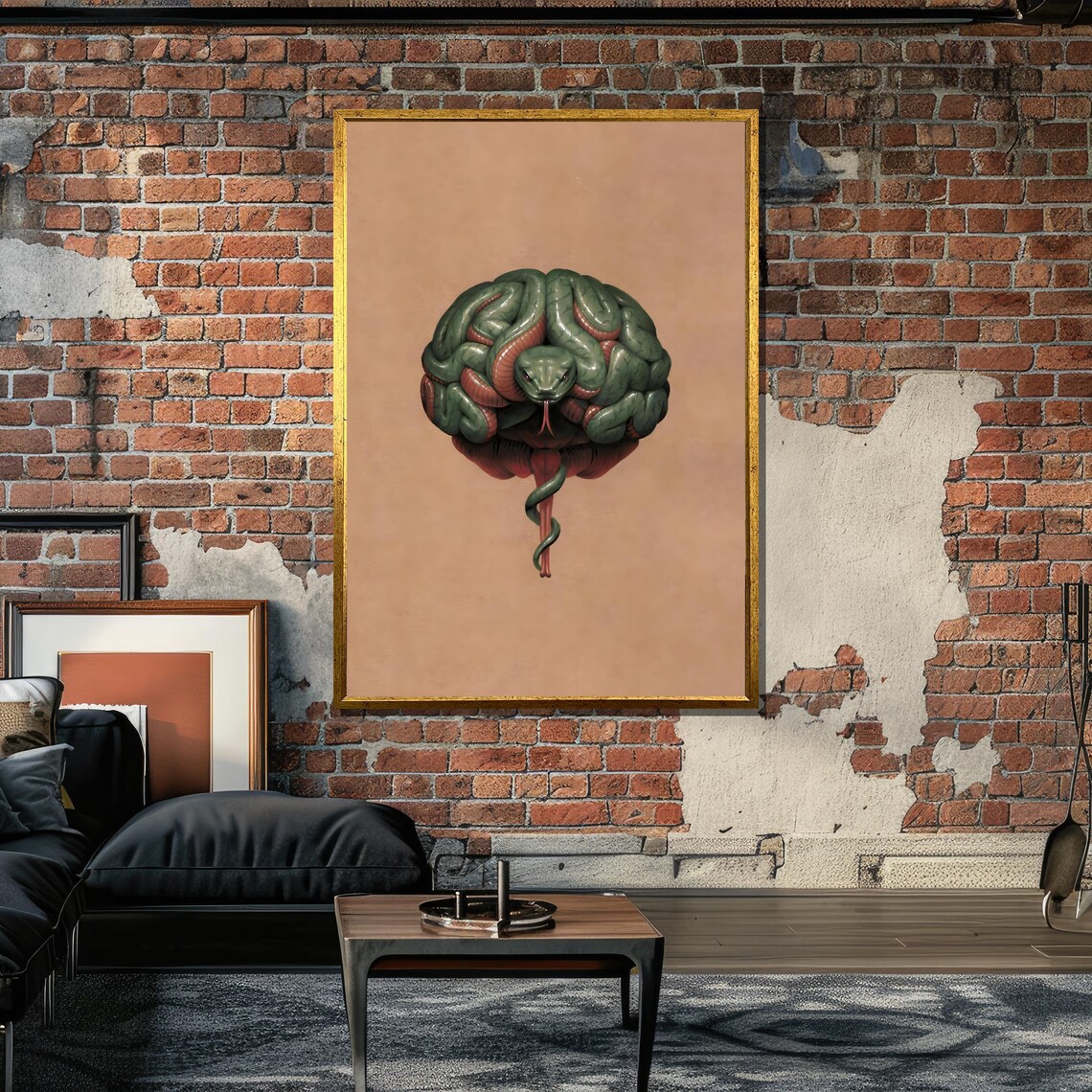 Snake And Brain, Surrealist Symbolic Artwork - Image 6