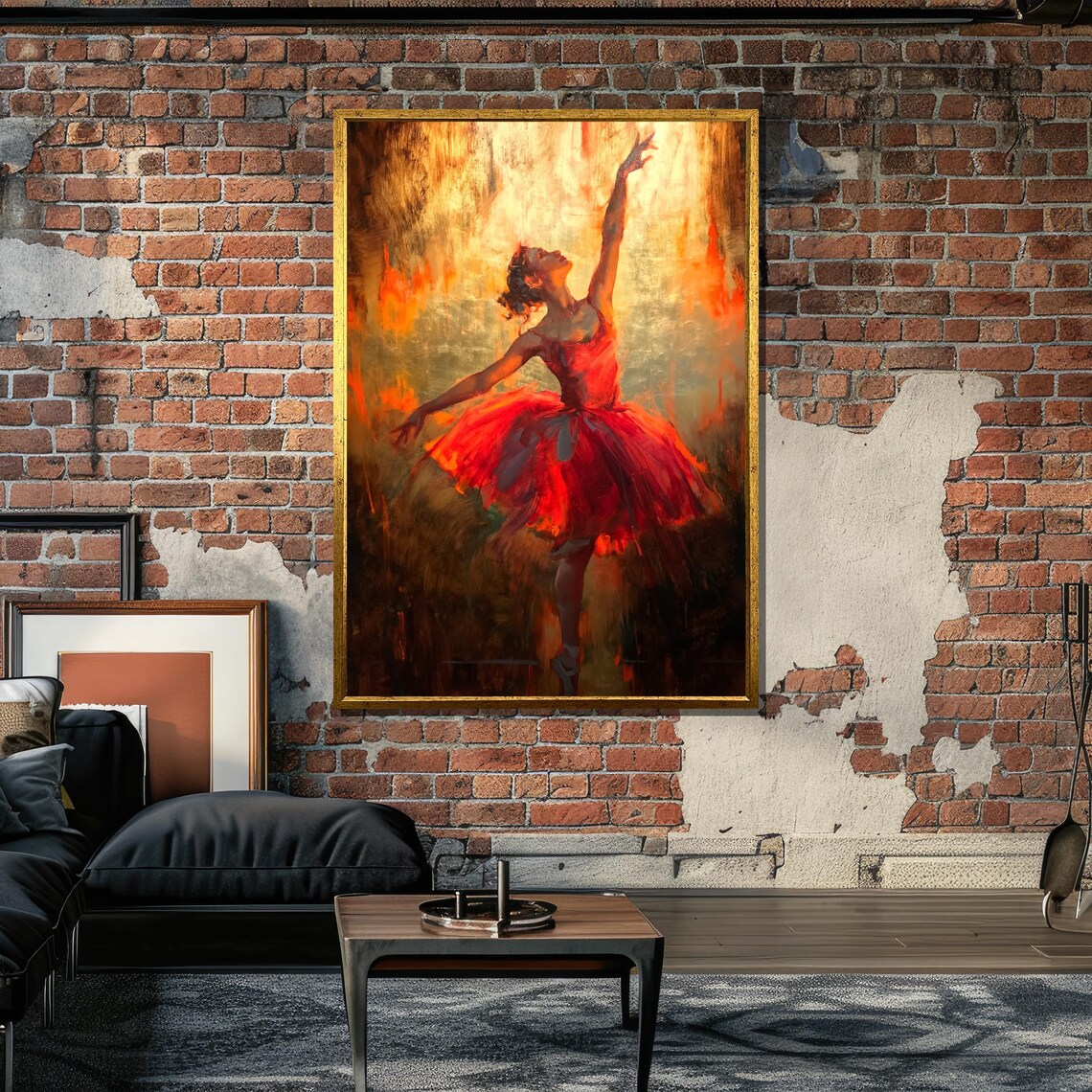 Passionate Ballerina In Red Tutu, Dance Art Print - Image 5