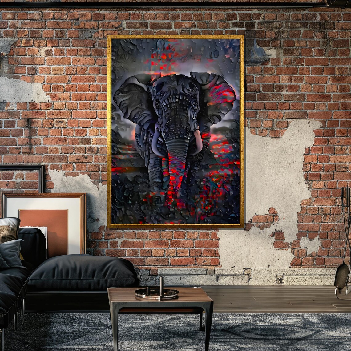 Abstract Elephant Art Print, Surreal Wildlife Decor - Image 5